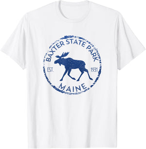Baxter State Park Maine Moose Outdoors T-Shirt - T-Shirt | White