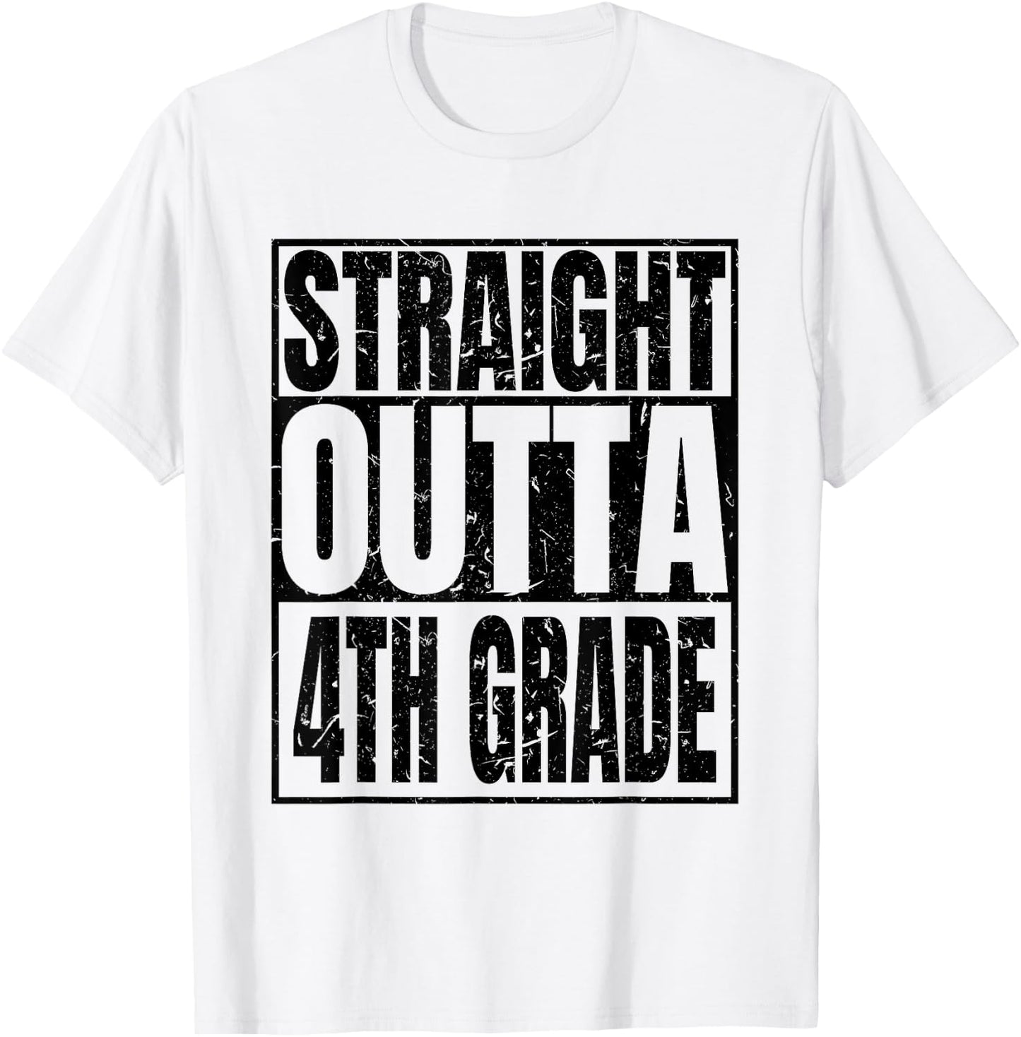 Straight Outta 4th Grade Graduation 2025 Degree Class Gifts T-Shirt - T-Shirt | White