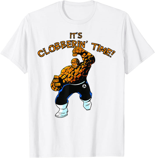 Marvel Fantastic Four The Thing Clobberin' Time Action Shot T-Shirt - T-Shirt | White