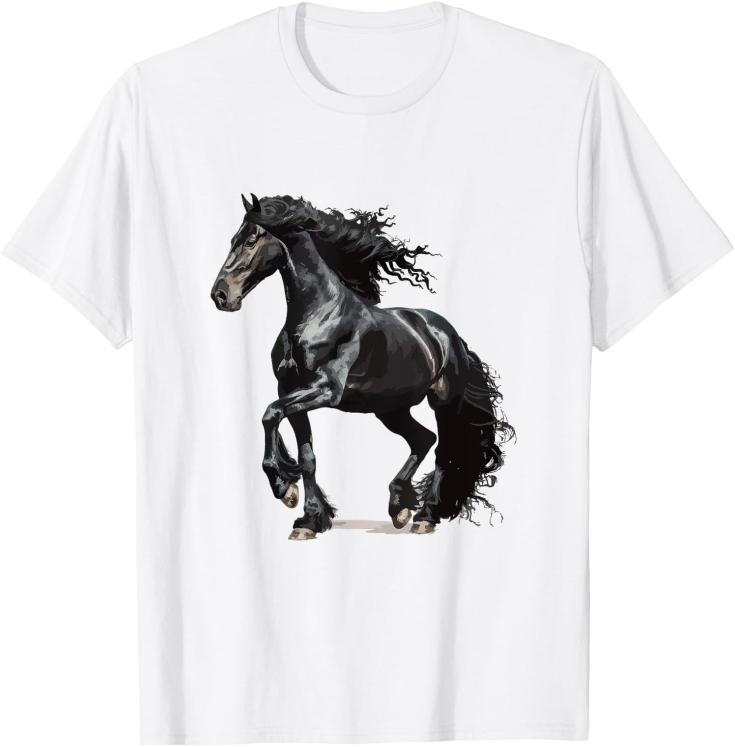 Vintage Friesian horse T-Shirt - T-Shirt | White