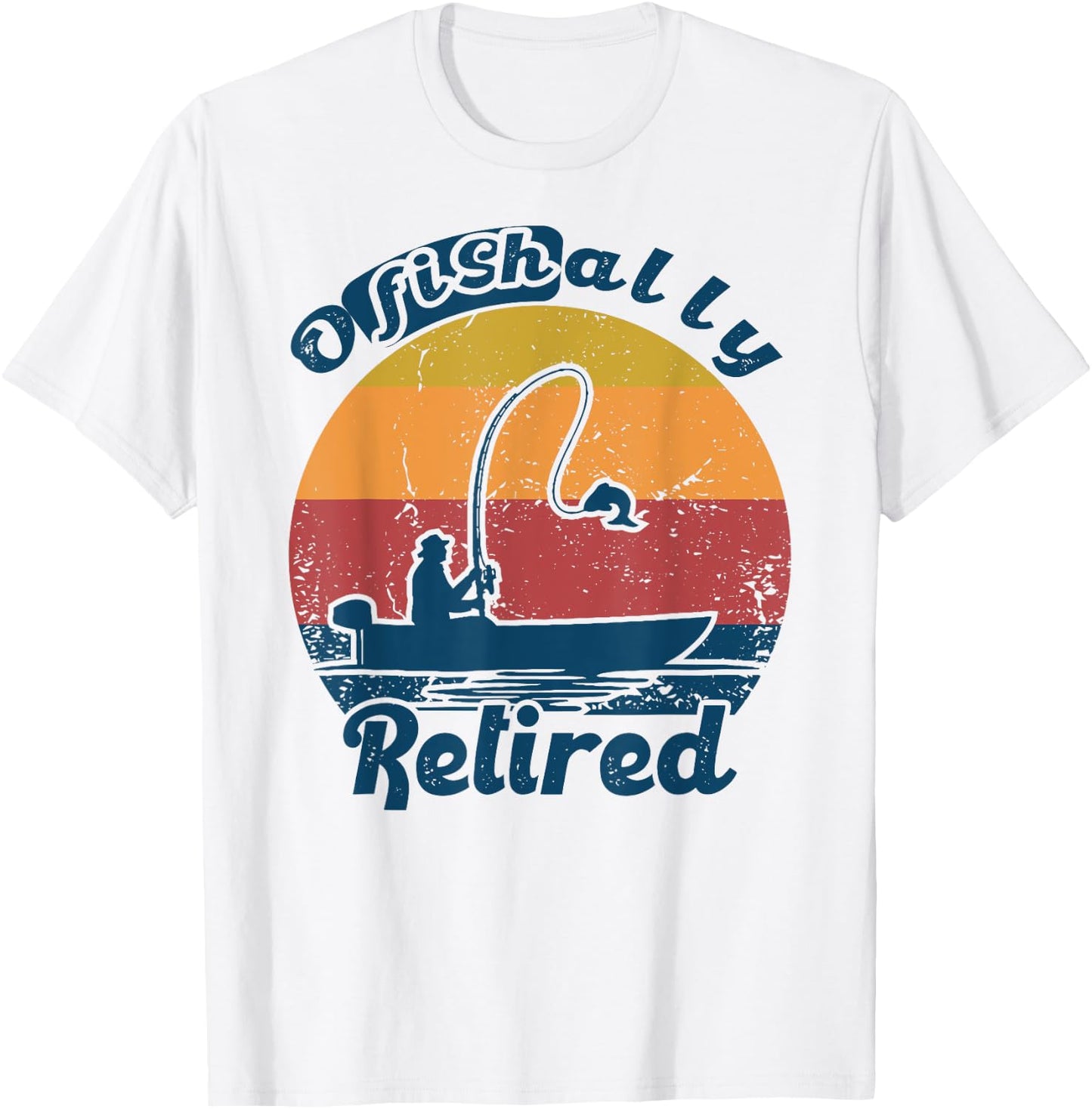 Ofishally Retired 2022 Vintage Funny Retirement Fishing T-Shirt - T-Shirt | White
