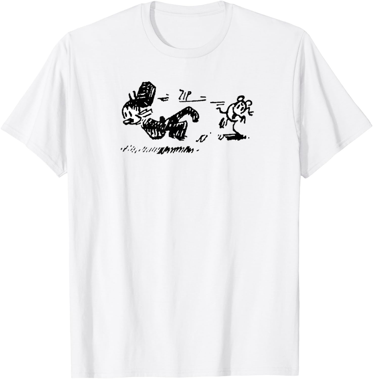 Hooplada Ignatz Mouse , Grey, Small, Classic Fit, , Short Sleeve, Polyester, -Adults T-Shirt - T-Shirt | White