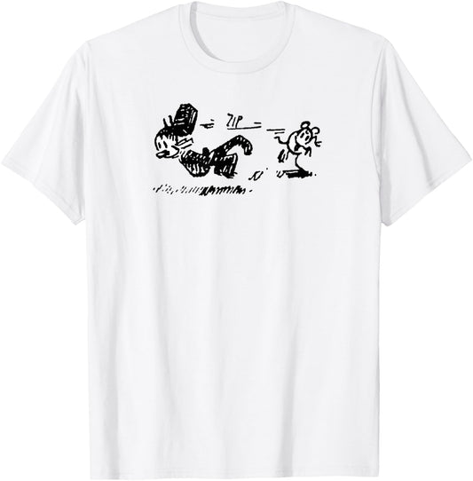 Hooplada Ignatz Mouse , Grey, Small, Classic Fit, , Short Sleeve, Polyester, -Adults T-Shirt - T-Shirt | White