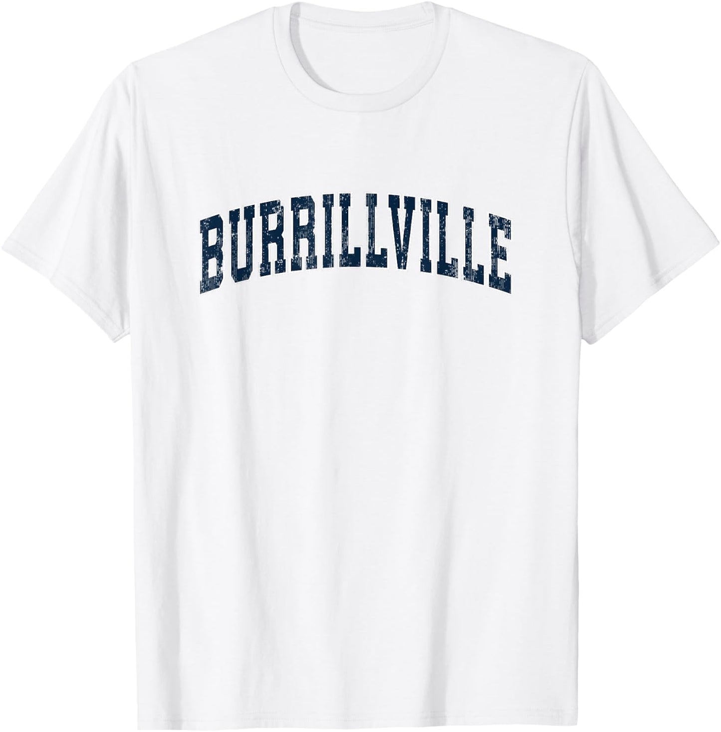 Burrillville Rhode Island RI Vintage Sports Design Navy Desi T-Shirt - T-Shirt | White