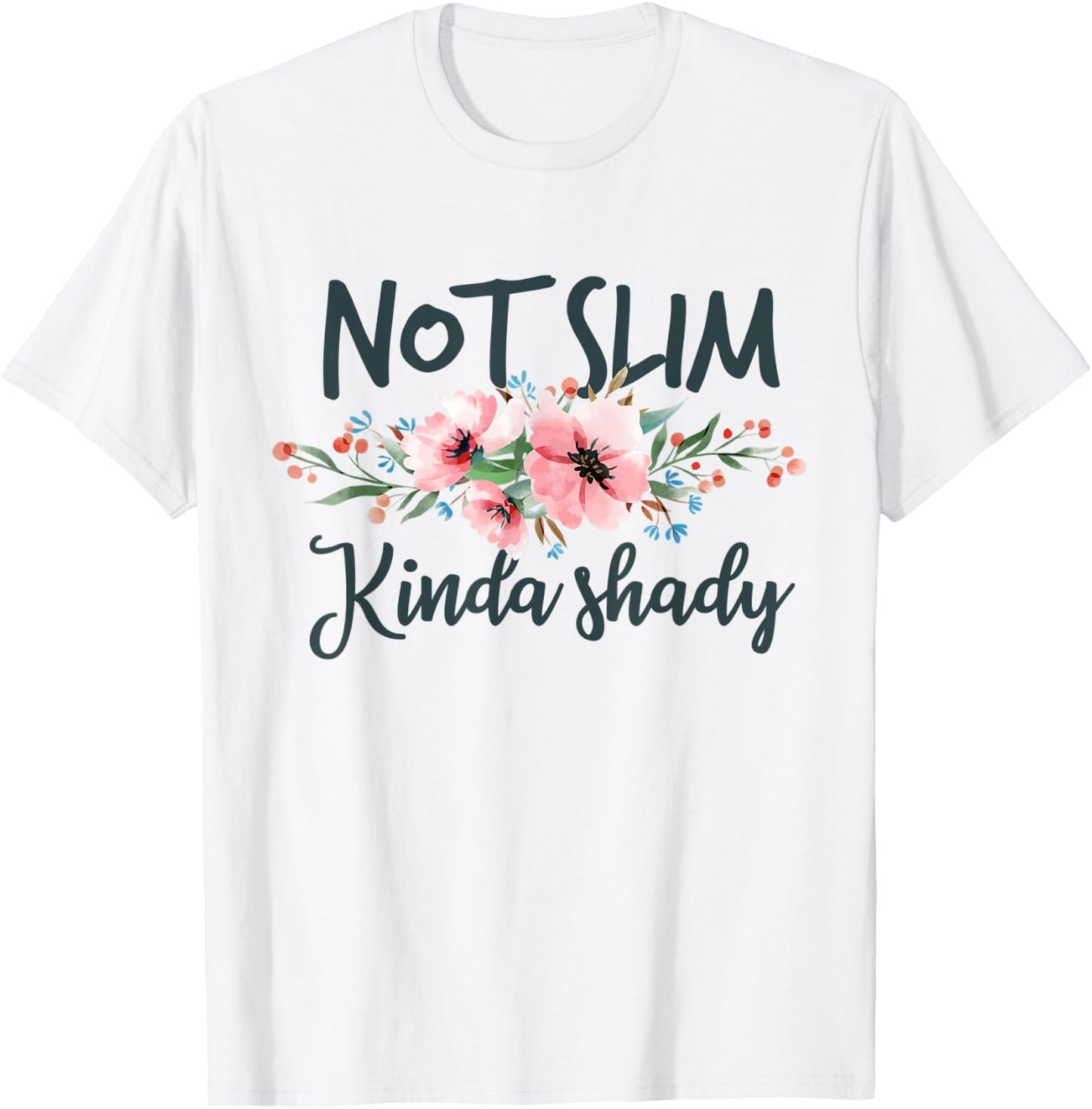 Not Slim Kinda Shady floral T-Shirt - T-Shirt | White