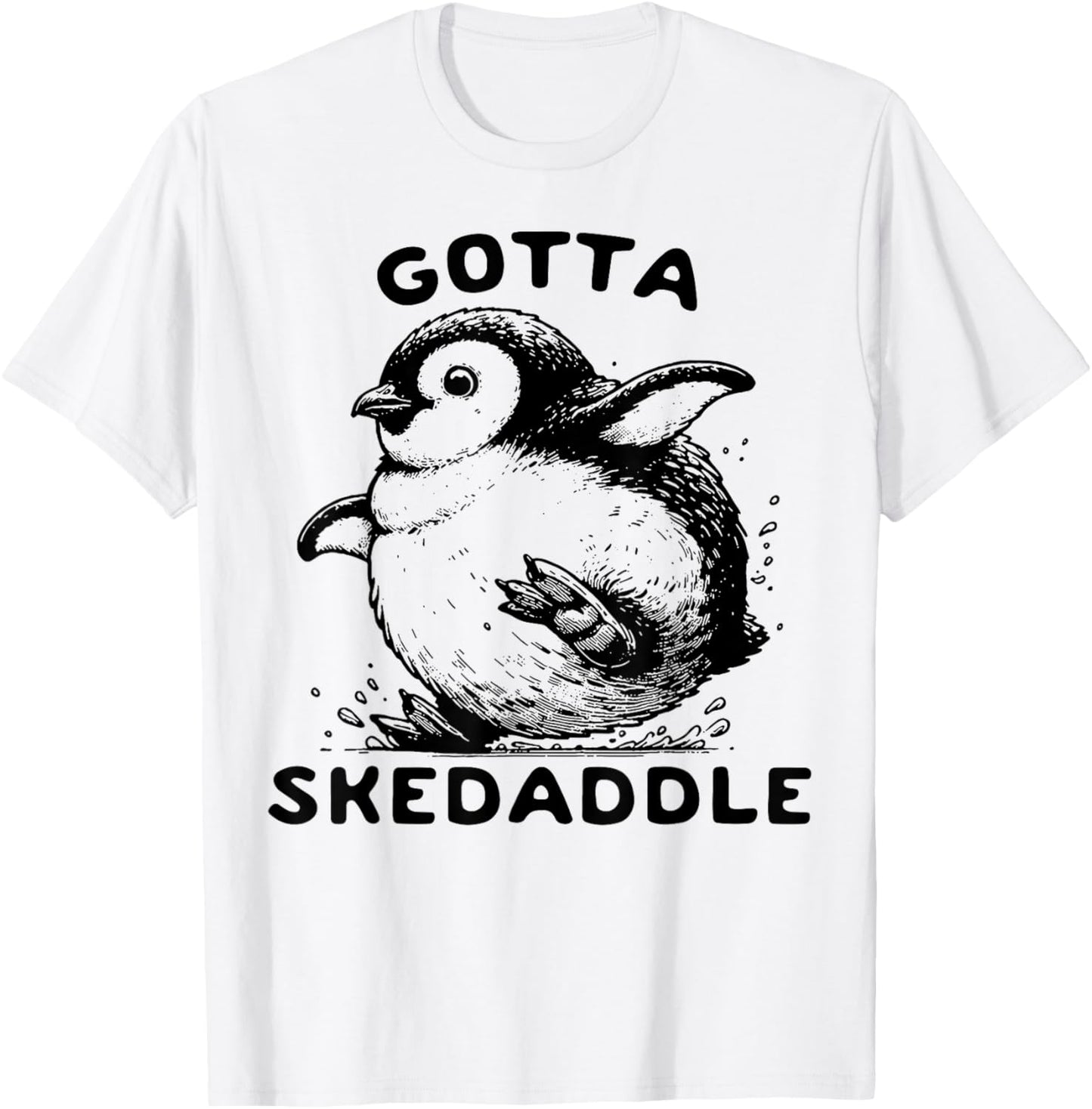 Penguin Gotta Skedaddle T-Shirt - T-Shirt | White