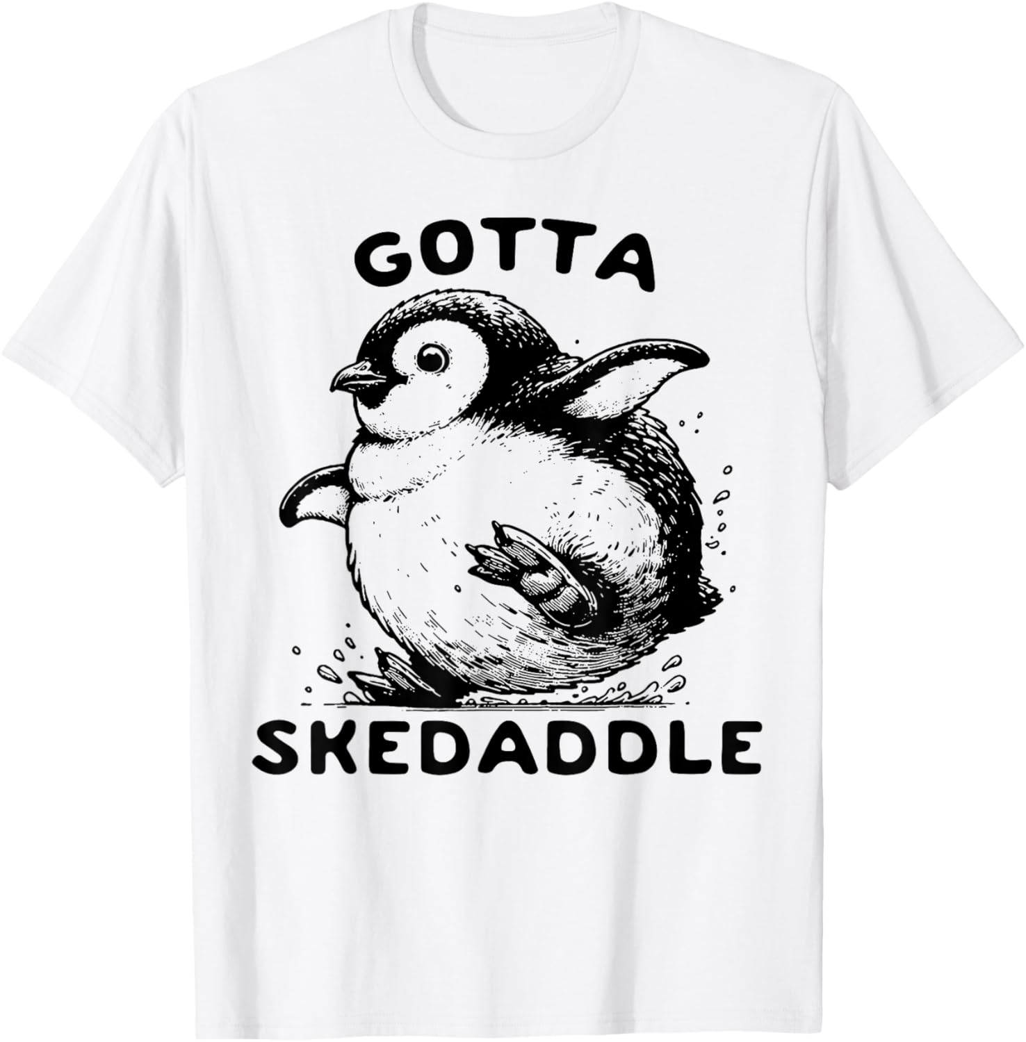 Penguin Gotta Skedaddle T-Shirt - T-Shirt | White