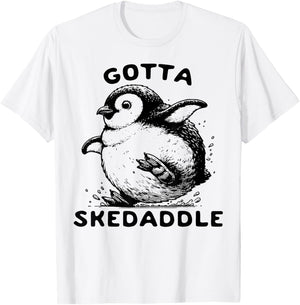 Penguin Gotta Skedaddle T-Shirt - T-Shirt | White