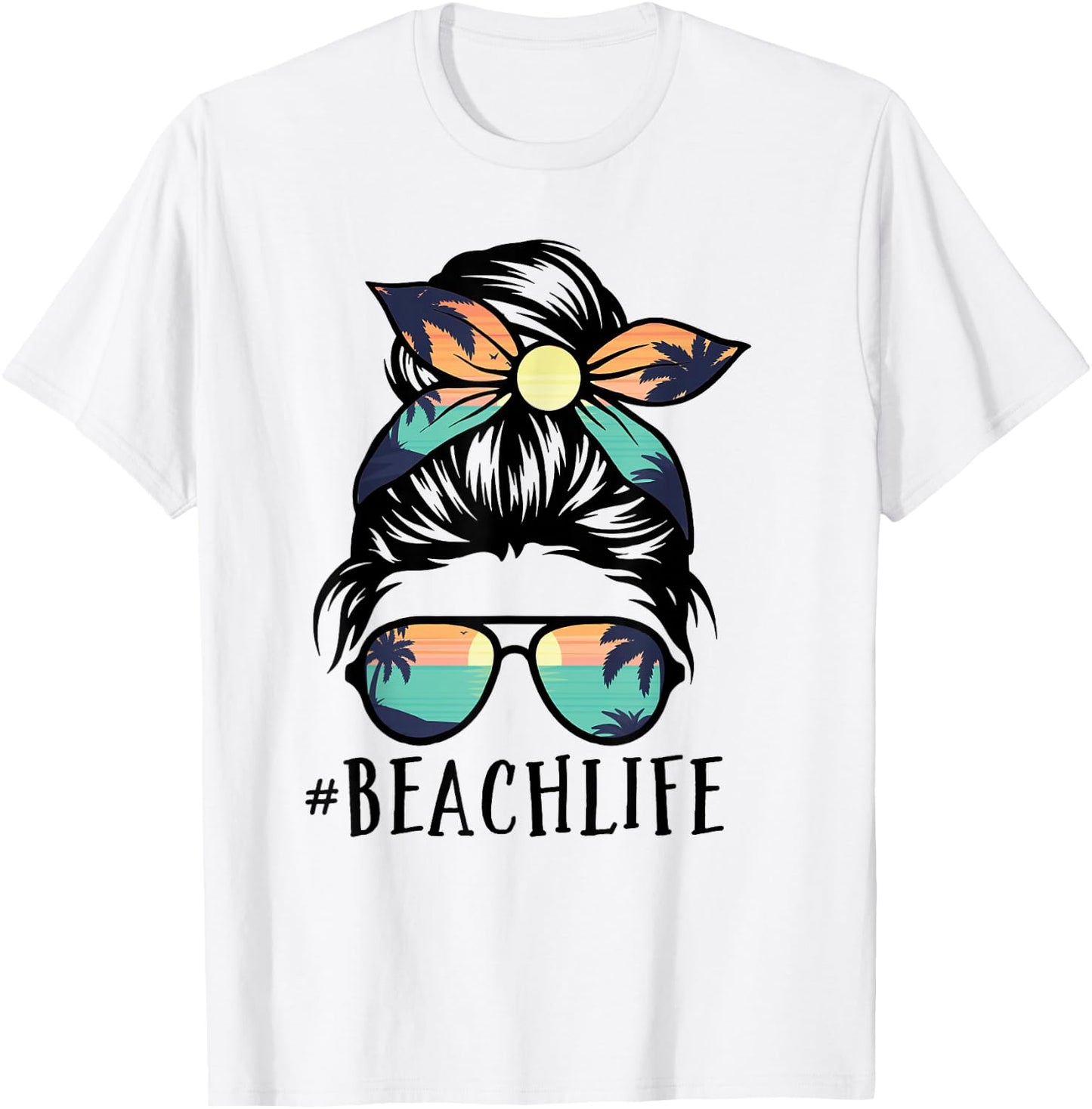 Beach Life Shirts Messy Bun Summer Hawaiian Hawaii T-Shirt - T-Shirt | White