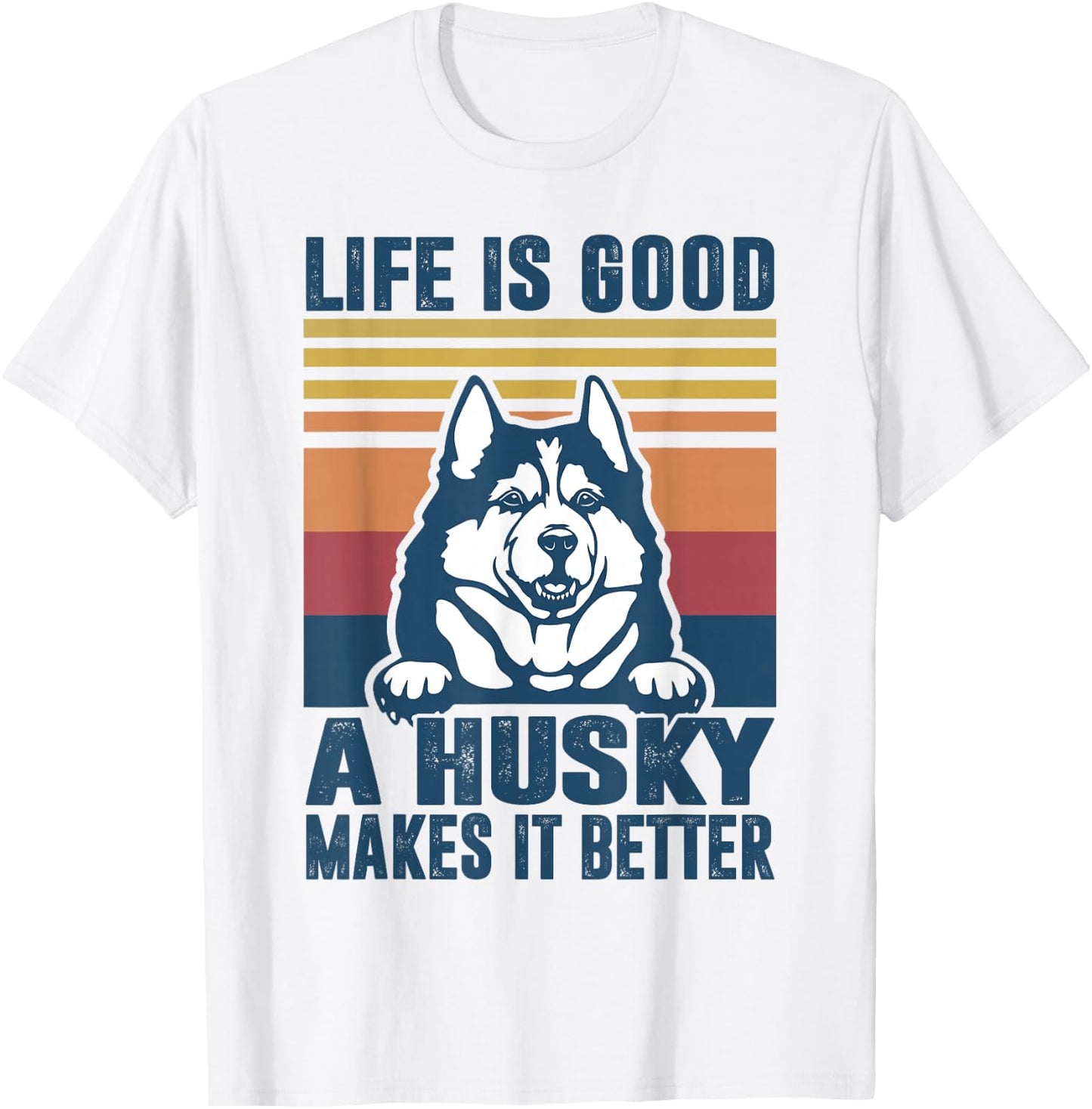 Siberian Husky Gifts Men Husky Dog Dad Dog Mom T-Shirt - T-Shirt | White