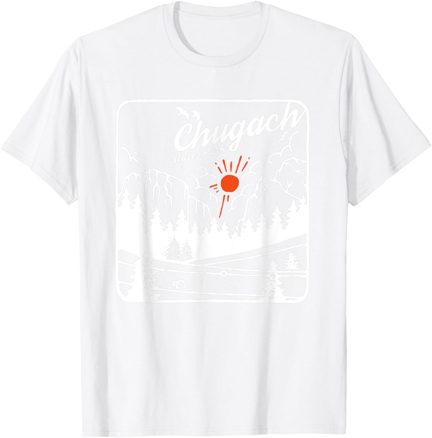 Chugach State Park Alaska Modern Cool AK T-Shirt - T-Shirt | White