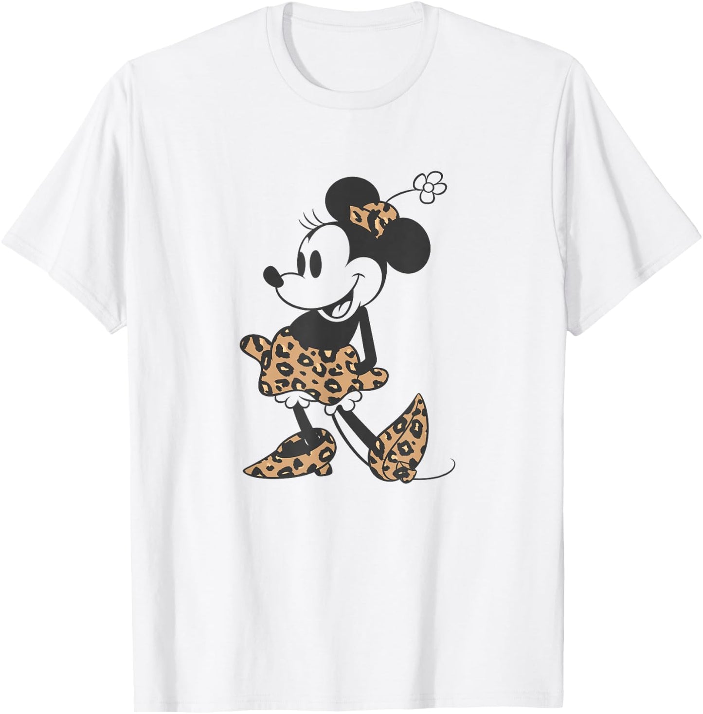 Disney Minnie Mouse Cheetah Print Outfit Small T-Shirt - T-Shirt | White