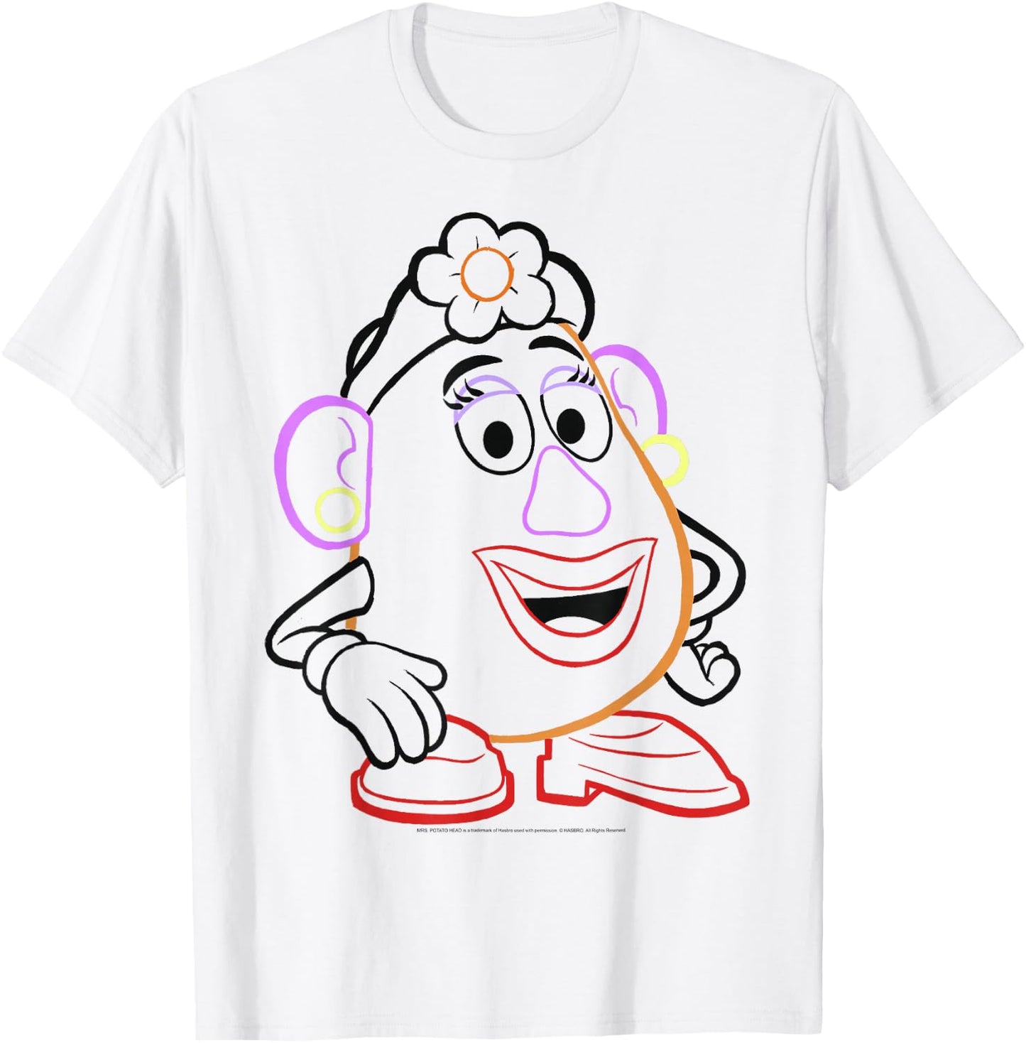 Disney Pixar Toy Story Mrs. Potato Head Line Art T-Shirt - T-Shirt | White