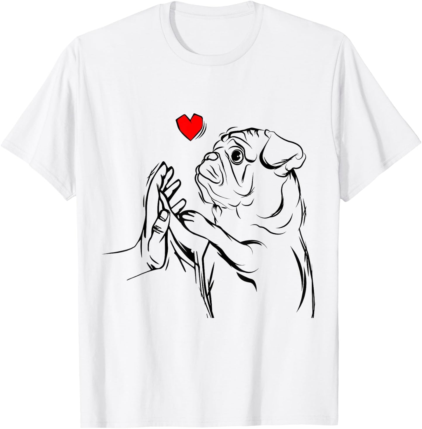Pug Love Dog Holder Woman Gift T-Shirt - T-Shirt | White
