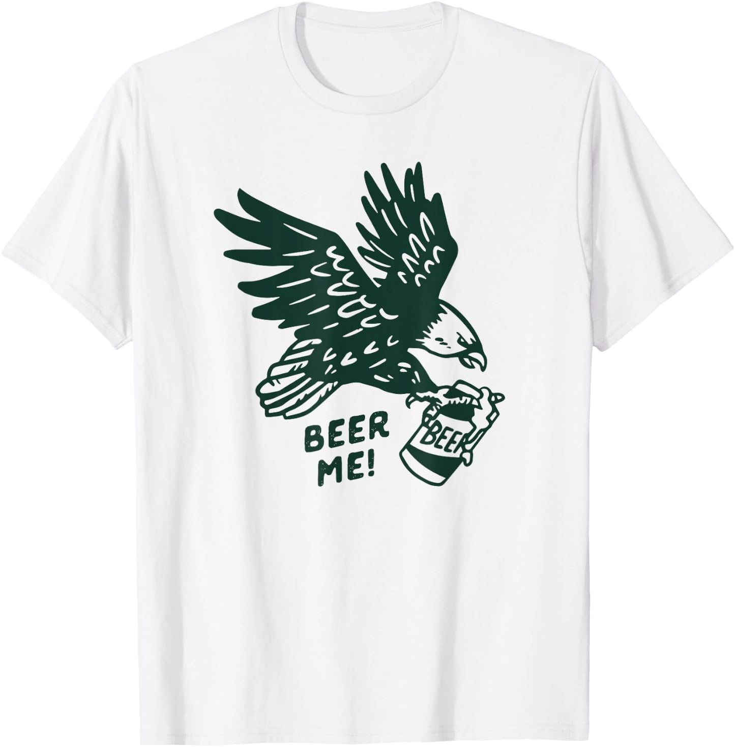 Patriotic USA Beer Drinking Eagle Shirt. Patriotism Beer Women Men T-Shirt - T-Shirt | White