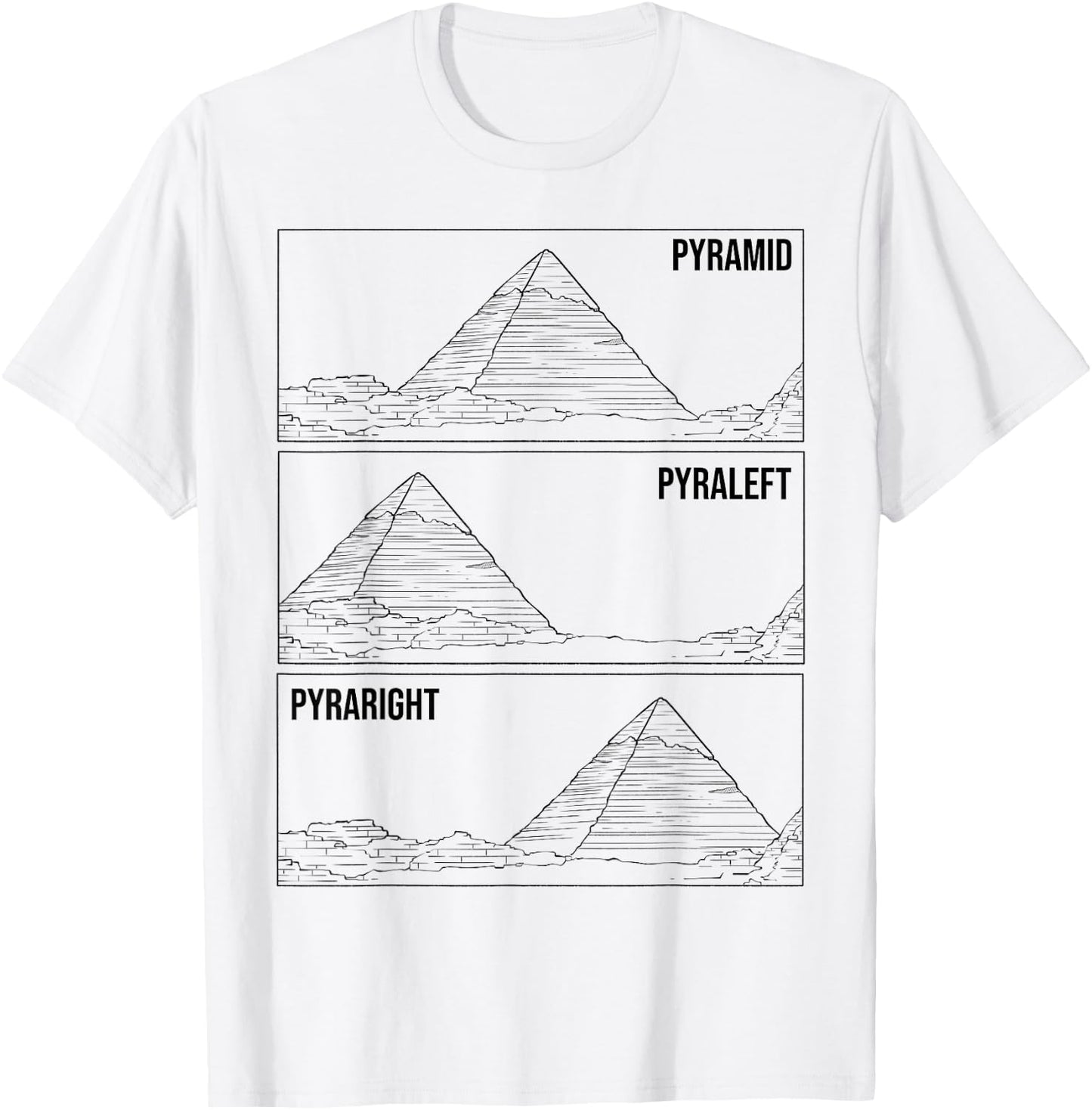 Pyramid Meme Funny Ancient Egypt Pyramids Egyptian Gift T-Shirt - T-Shirt | White