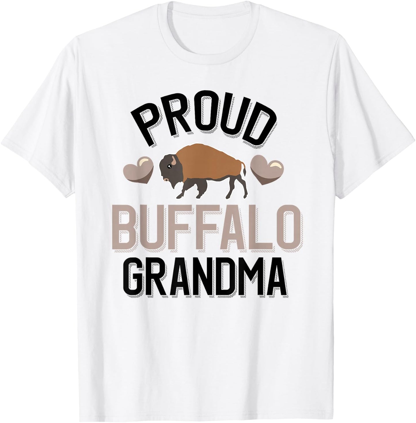 Proud Buffalo Grandma T-Shirt - T-Shirt | White