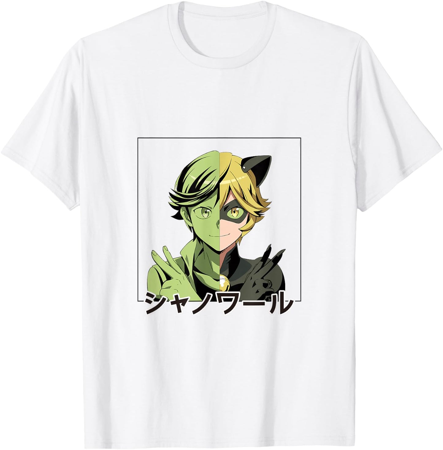 Miraculous Ladybug Manga Cat Noir T-Shirt - T-Shirt | White