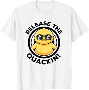 Release The Quackin I Love Duck Lovers Funny Yellow Duck T-Shirt - T-Shirt | White