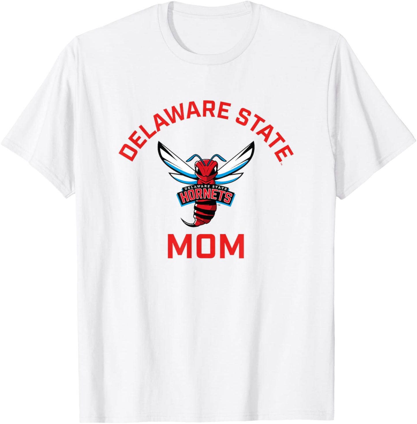 Delaware State University DSU Hornets Arched Mom T-Shirt - T-Shirt | White
