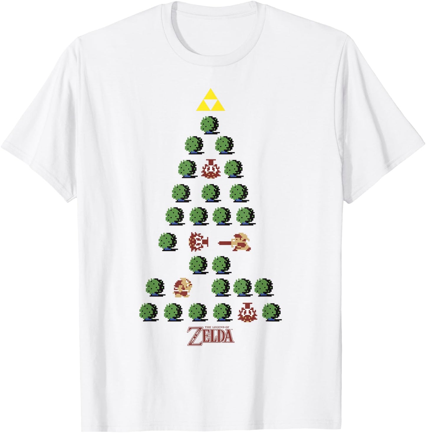 The Legend of Zelda 8-Bit Christmas Tree T-Shirt - T-Shirt | White
