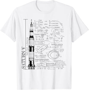 Saturn V Saturn 5 Rocket Science Equations T-Shirt - T-Shirt | White