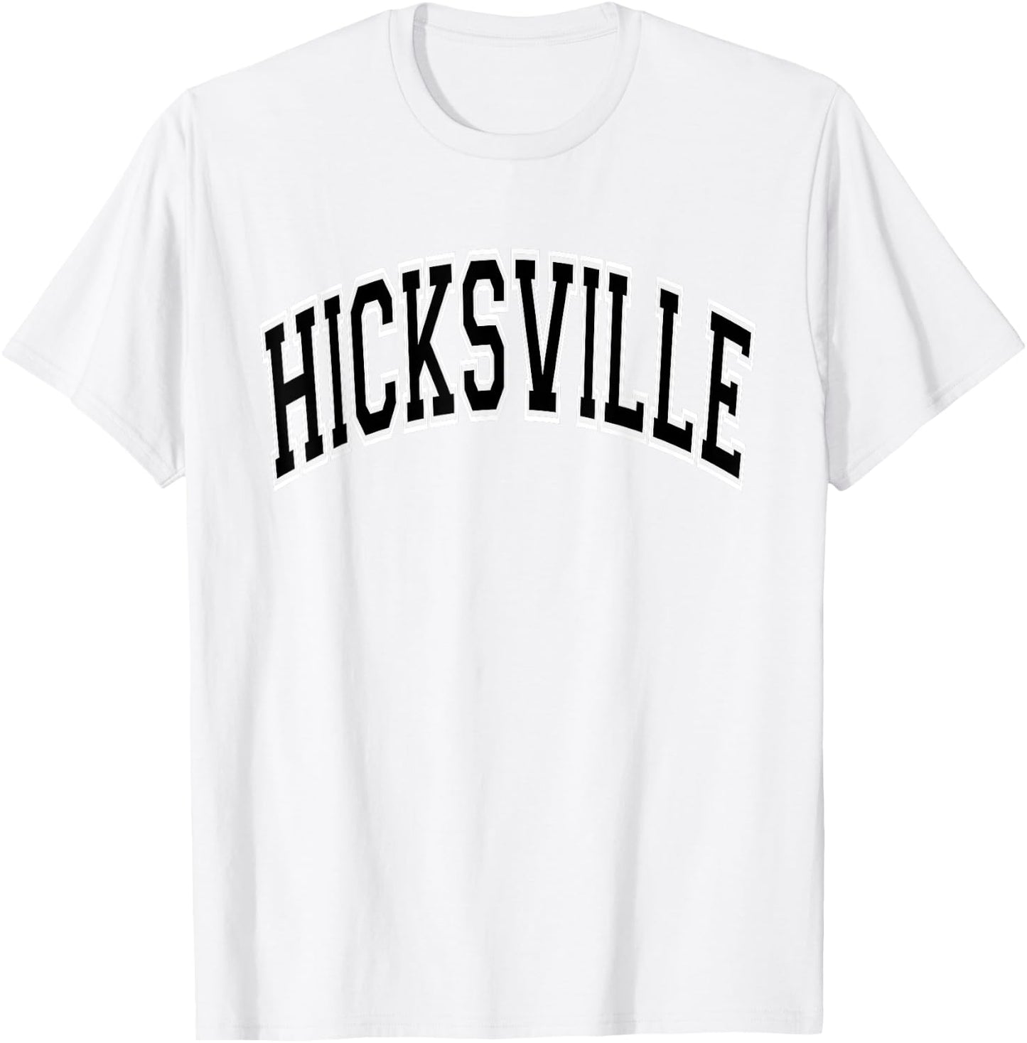 Hicksville Arched Style Orange with Black Text T-Shirt - T-Shirt | White
