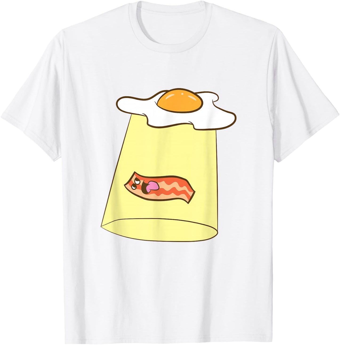 Egg And Bacon UFO Alien Bacon And Eggs Breakfast T-Shirt - T-Shirt | White