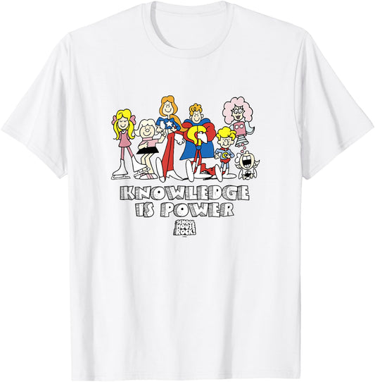 Schoolhouse Rock! Favorite Characters Knowledge is Power T-Shirt - T-Shirt | White