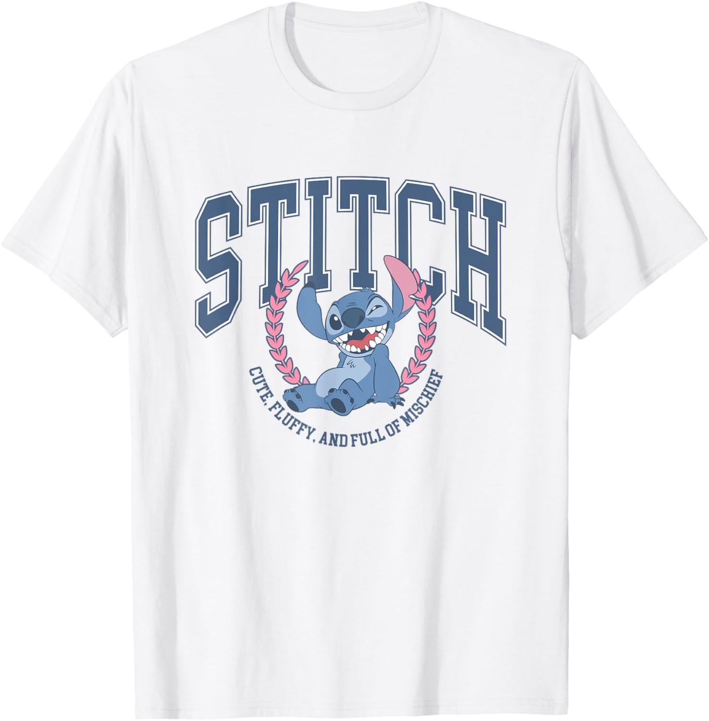Disney Lilo & Stitch Cute Fluffy & Full Of Mischief Logo T-Shirt - T-Shirt | White