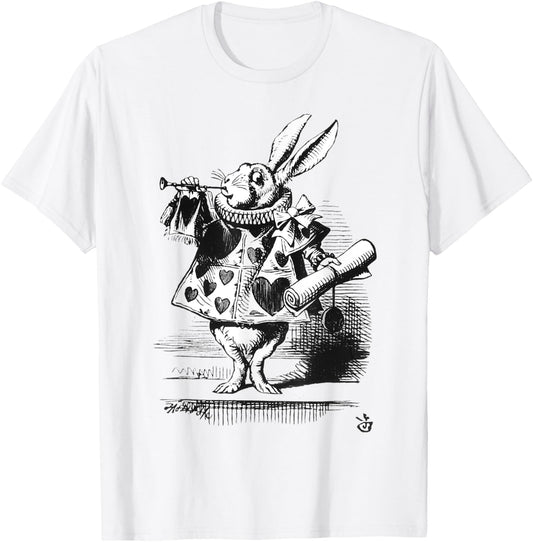 Vintage Alice In Wonderland Retro White Rabbit Costume T-Shirt - T-Shirt | White