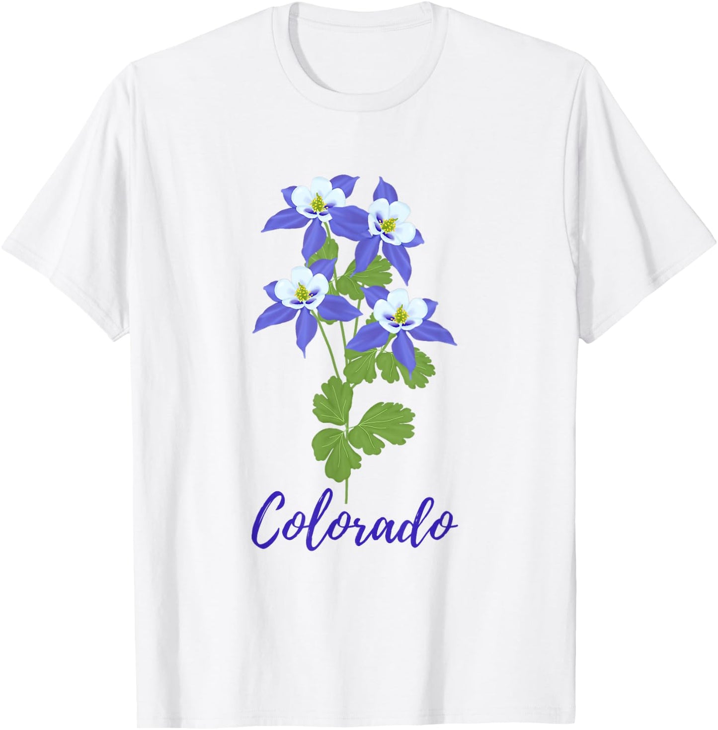 Colorado Columbine Flower Wildflower Nature Hiking Travel T-Shirt - T-Shirt | White