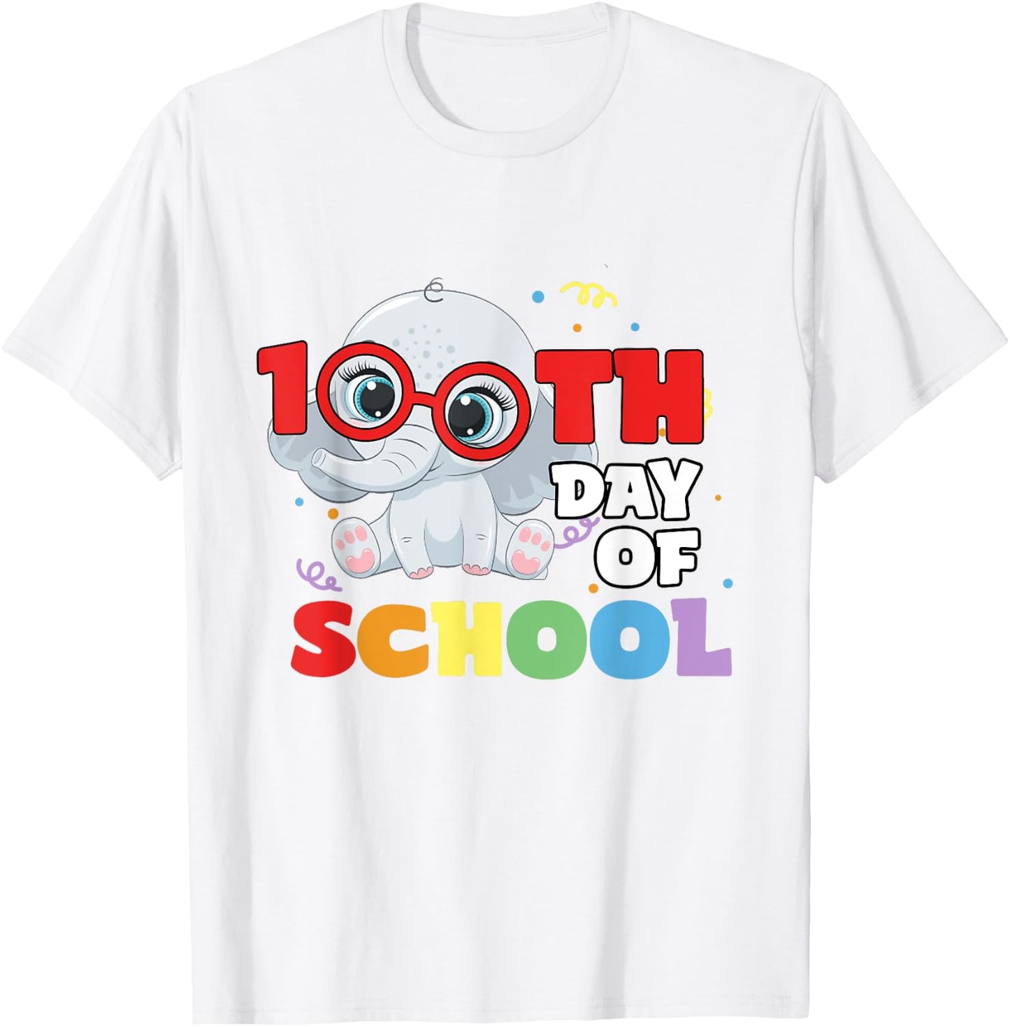 100th Day Of School Elephant Cute 100 Days Student Teacher Women Kids T-Shirt - T-Shirt | White