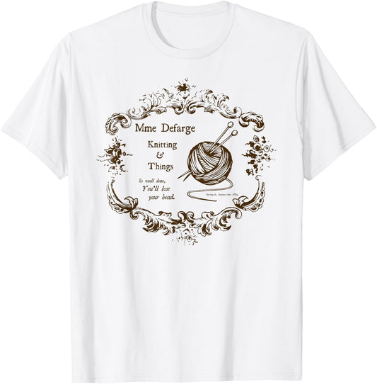 Madame Defarge's Knitting T-Shirt - T-Shirt | White