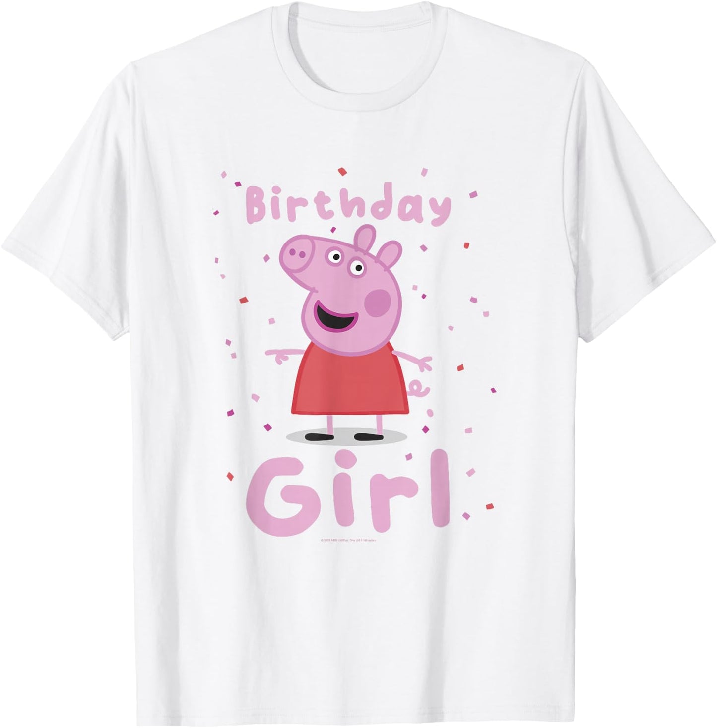 Peppa Pig Birthday Girl Pink Celebration Lyrics T-Shirt - T-Shirt | White