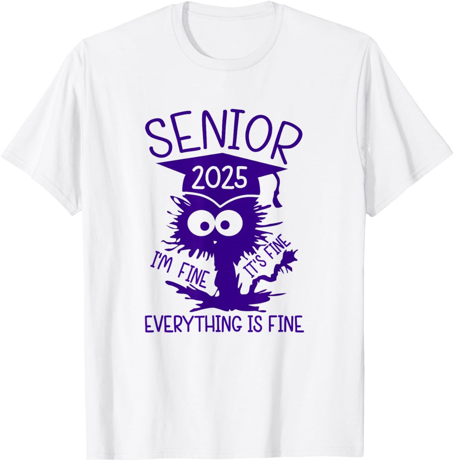 Senior 2025 High School College Graduation Year Class Of 25 T-Shirt - T-Shirt | White