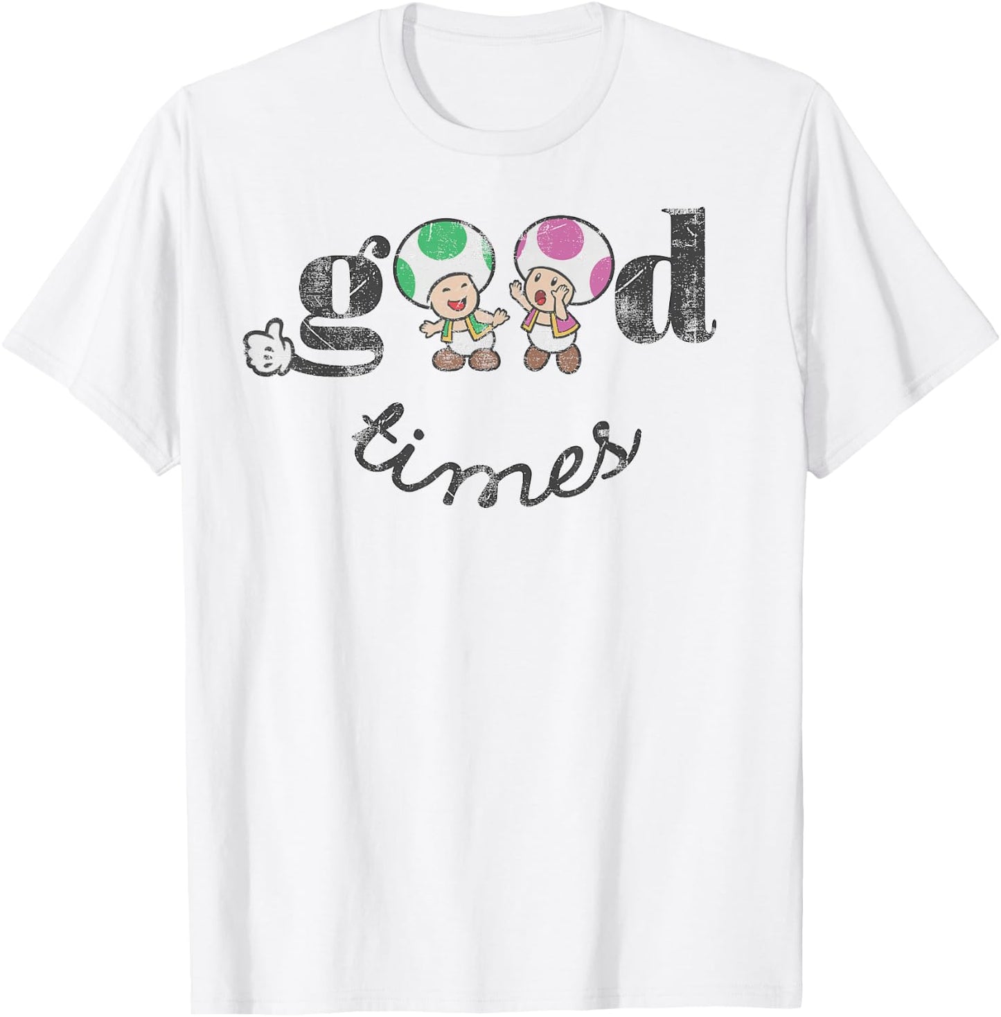 Super Mario Toad & Toadette Good Times T-Shirt - T-Shirt | White