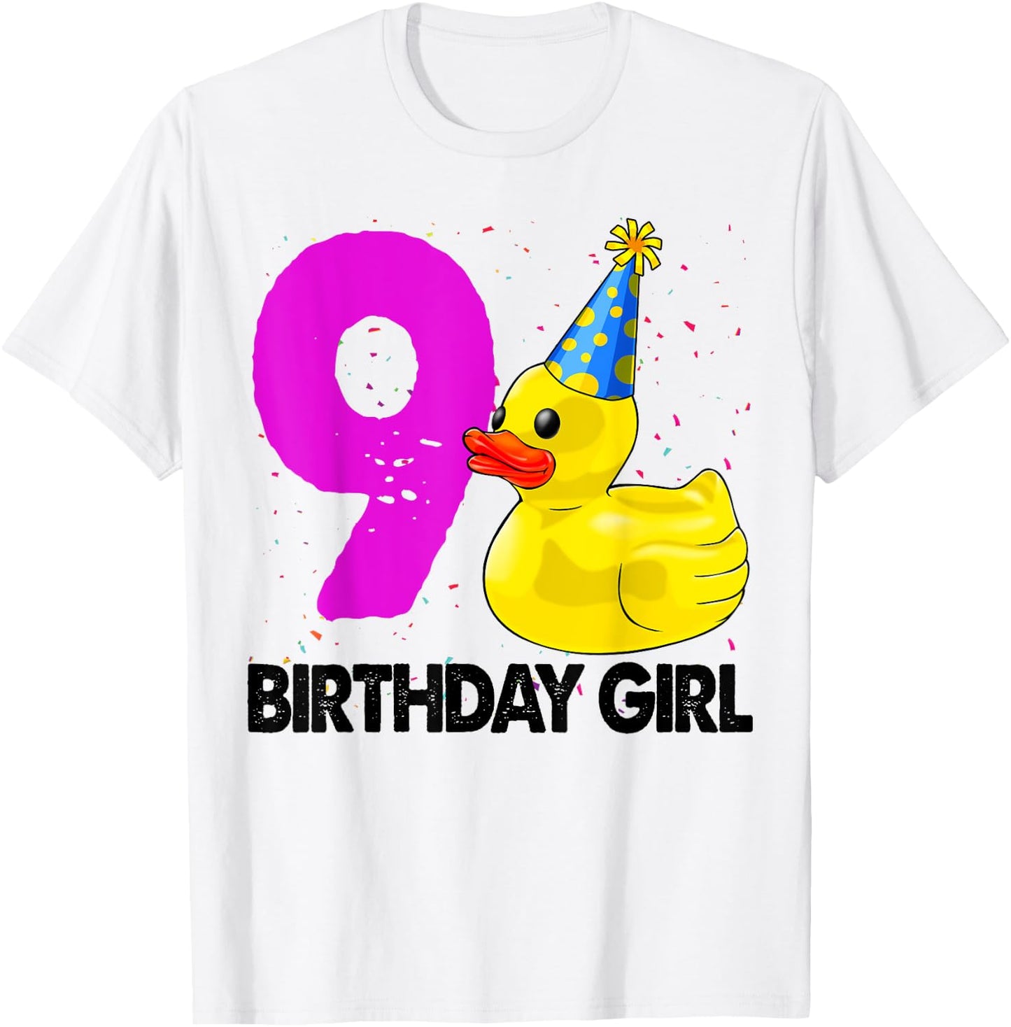 Funny Birthday Girl 9 Duck Shirt Women Duck Lovers T-Shirt - T-Shirt | White