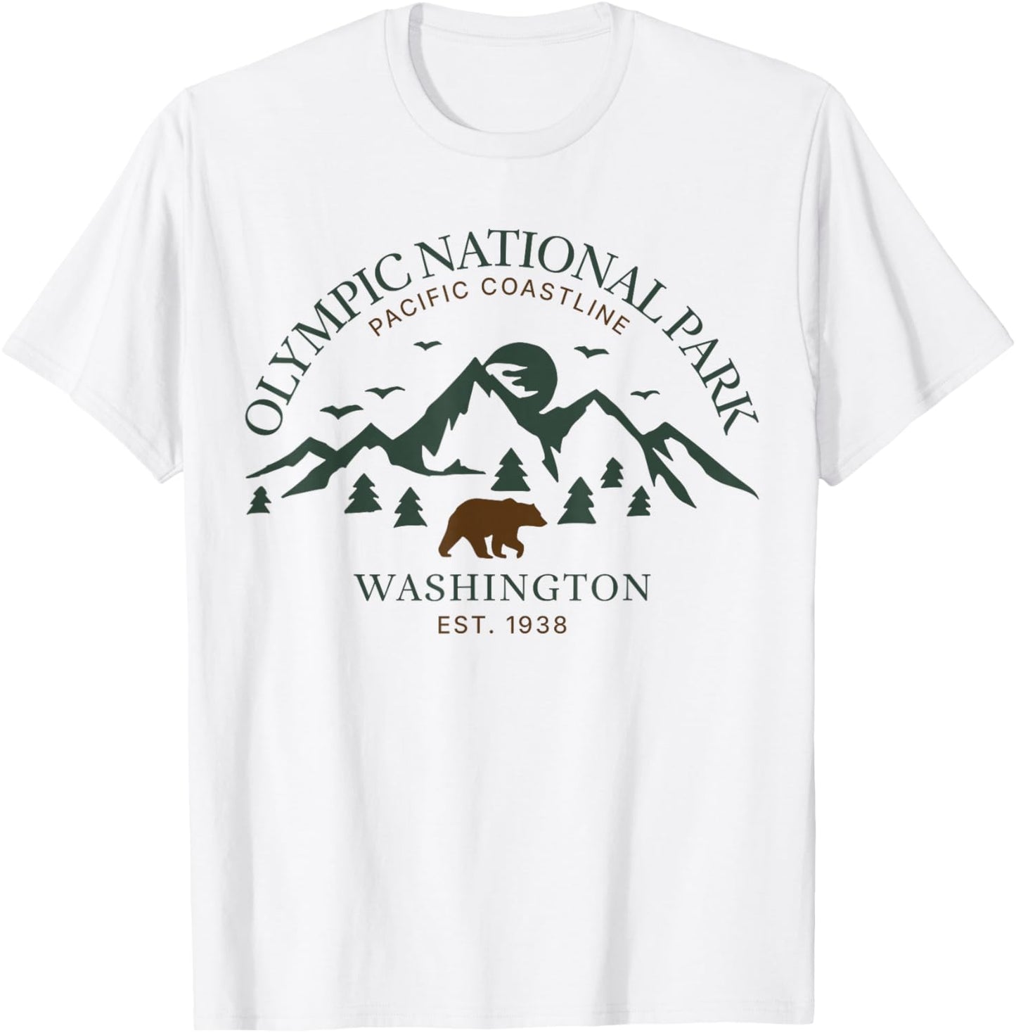 Olympic National Park Washington Mountains T-Shirt - T-Shirt | White