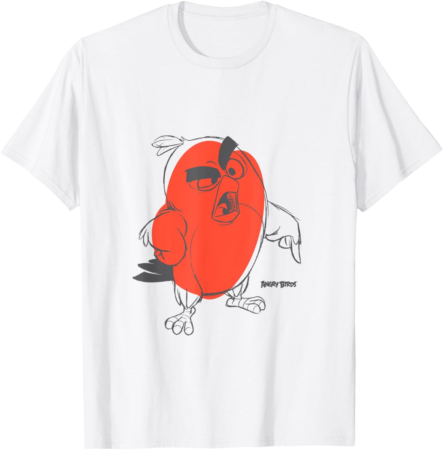 Angry Birds Red Character Sketch Official Merchandise T-Shirt - T-Shirt | White