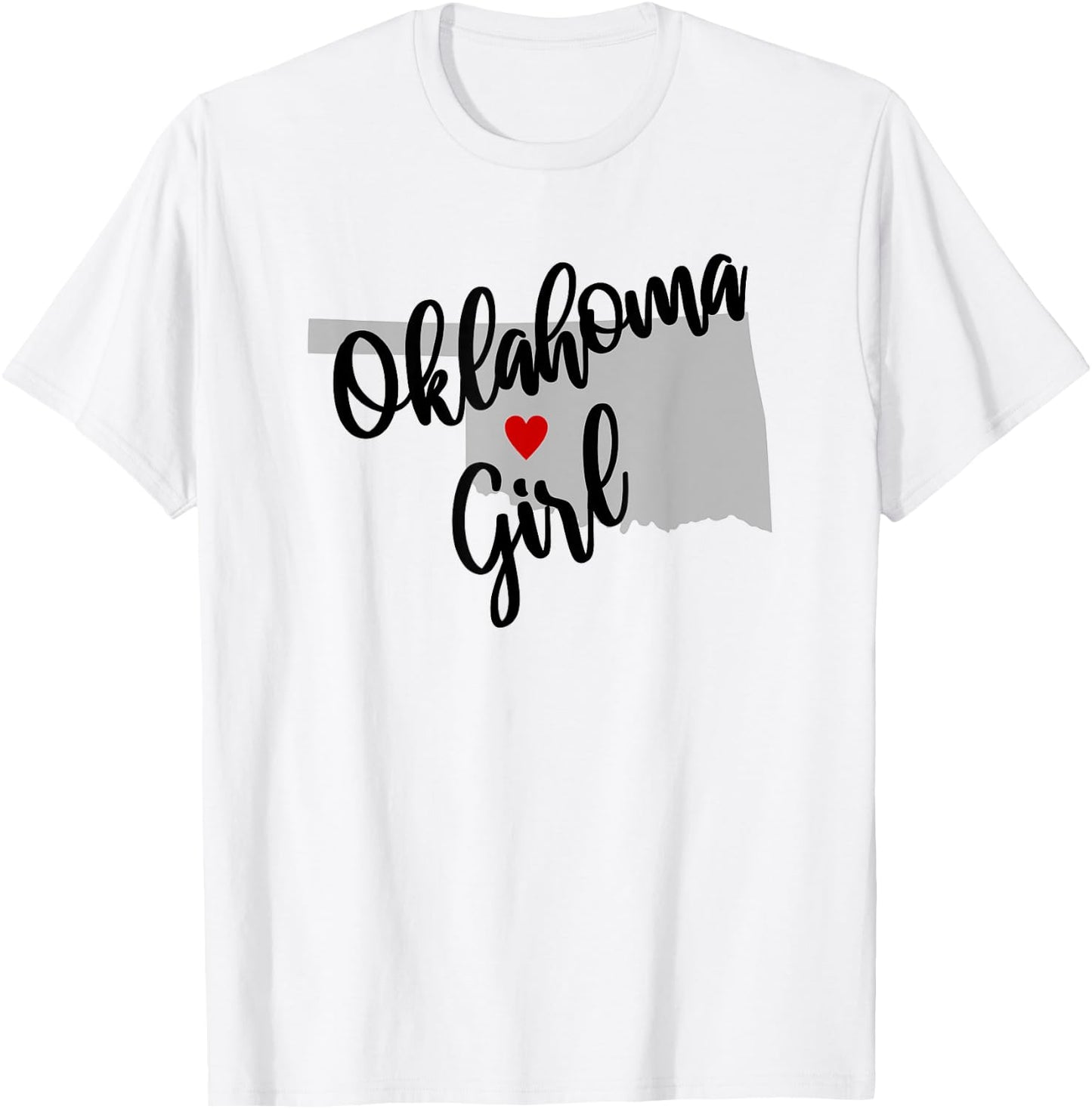 Oklahoma Girl Home State Cute Heart T-Shirt - T-Shirt | White