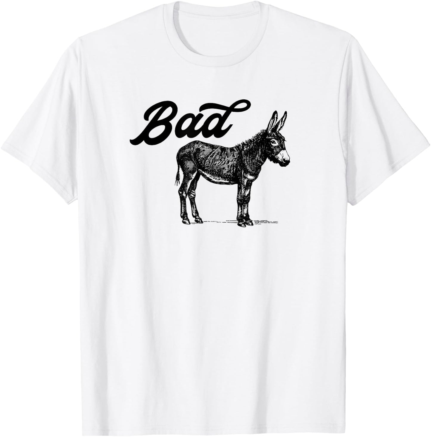 Bad Ass Vintage Distressed Retro Donkey Mule Burro T-Shirt - T-Shirt | White
