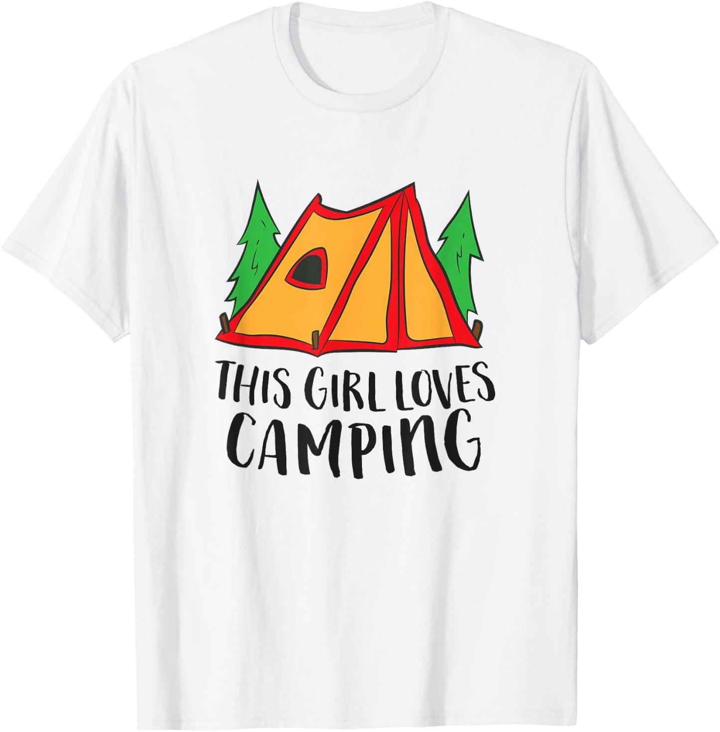 This Girl Loves Camping Funny Tent Camping Girl T-Shirt - T-Shirt | White