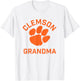 Clemson University Tigers Arched Grandma T-Shirt - T-Shirt | White