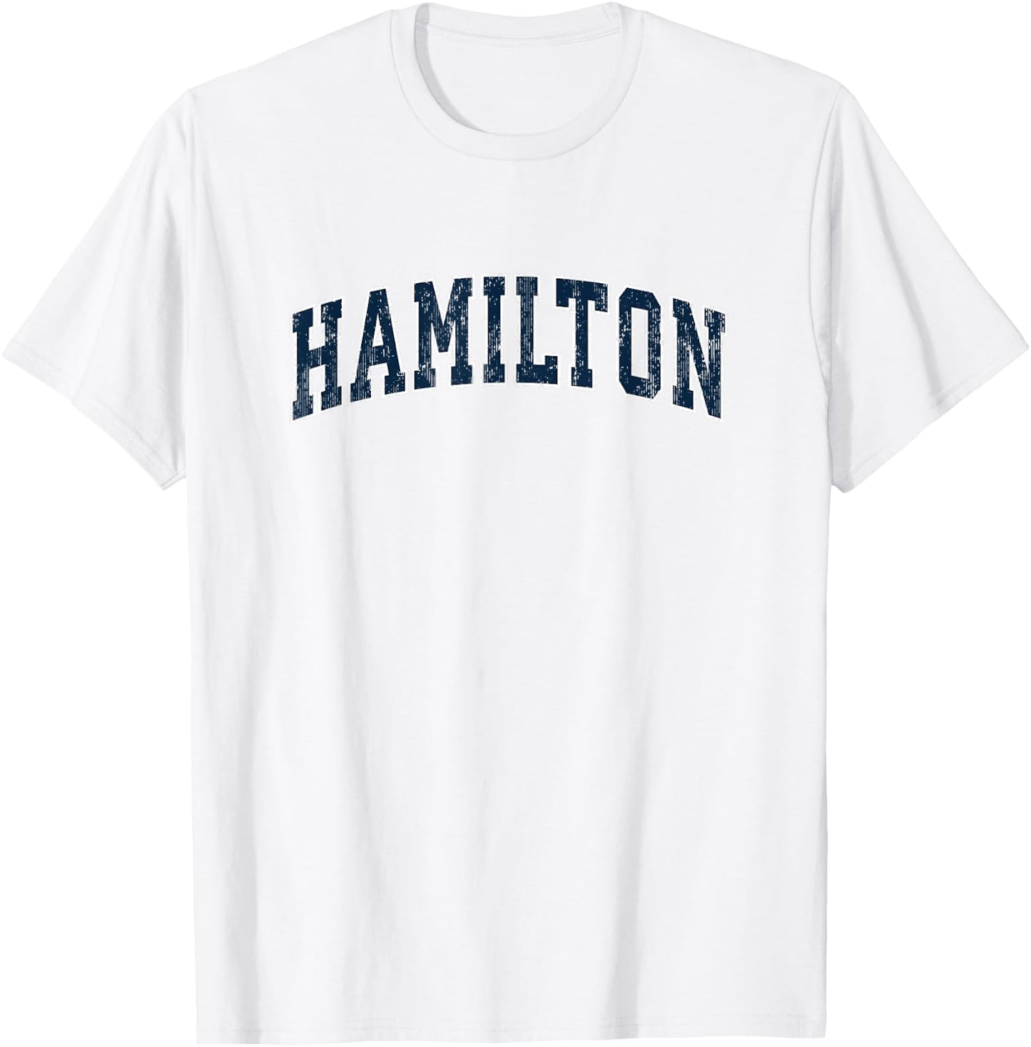 Hamilton Ohio OH Vintage Sports Design Navy Design T-Shirt - T-Shirt | White