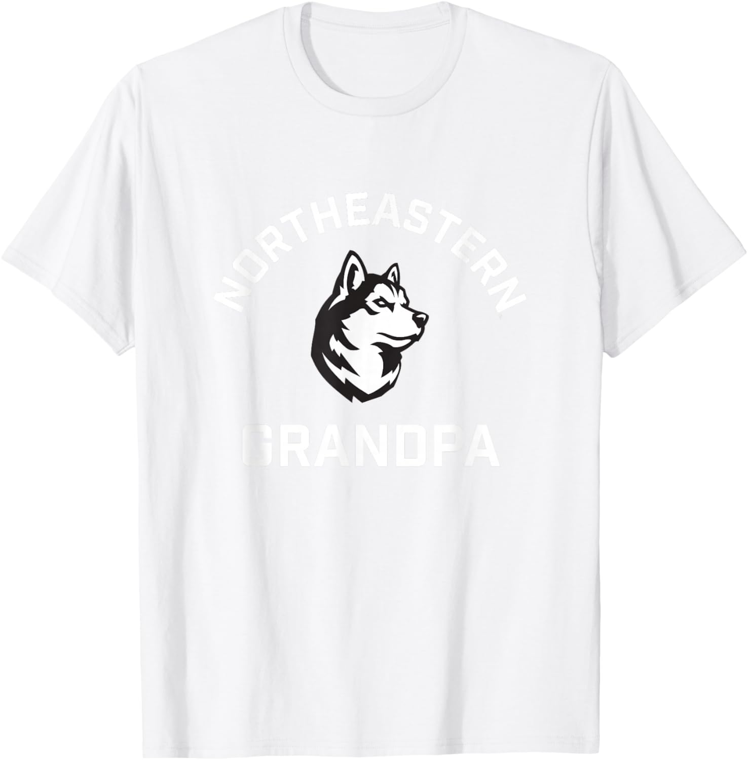 Northeastern University NEU Huskies Arched Grandpa T-Shirt - T-Shirt | White