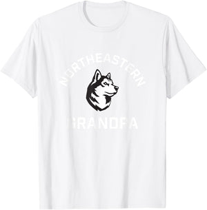 Northeastern University NEU Huskies Arched Grandpa T-Shirt - T-Shirt | White
