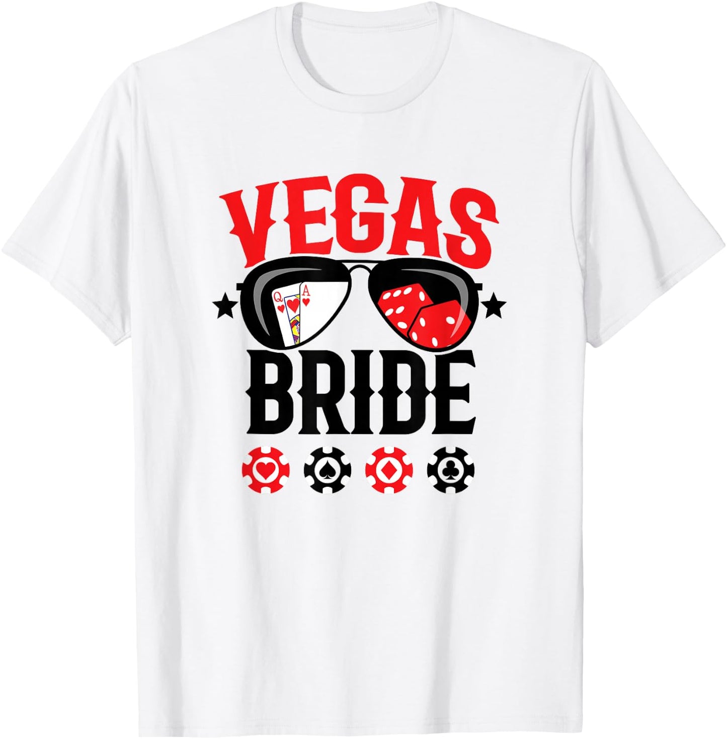 Vegas Wedding Bride - Married in Vegas - Bride Squad T-Shirt - T-Shirt | White