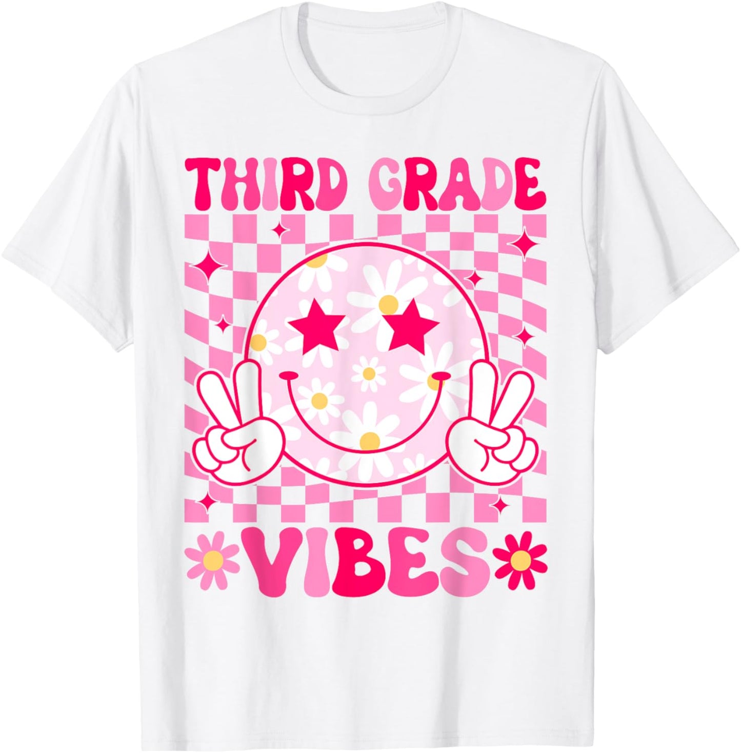 Third Grade Vibes Back To School 3rd Grade Teacher Students T-Shirt - T-Shirt | White