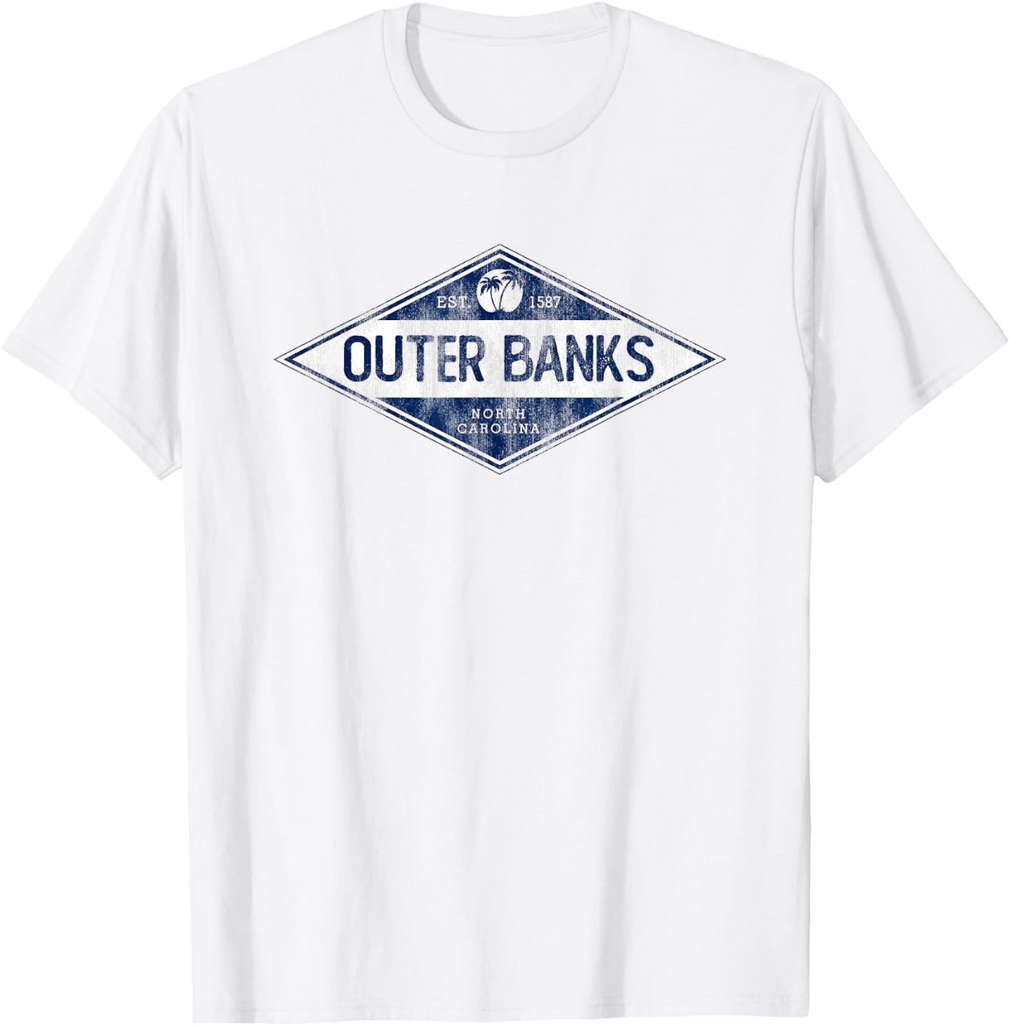 Vintage Outer Banks OBX North Carolina Retro Badge Souvenir T-Shirt - T-Shirt | White